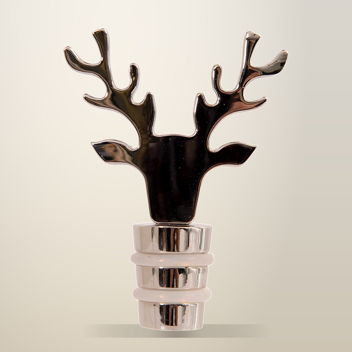 Bread and Butter Stag Bottle Stopper, on a plain cream background