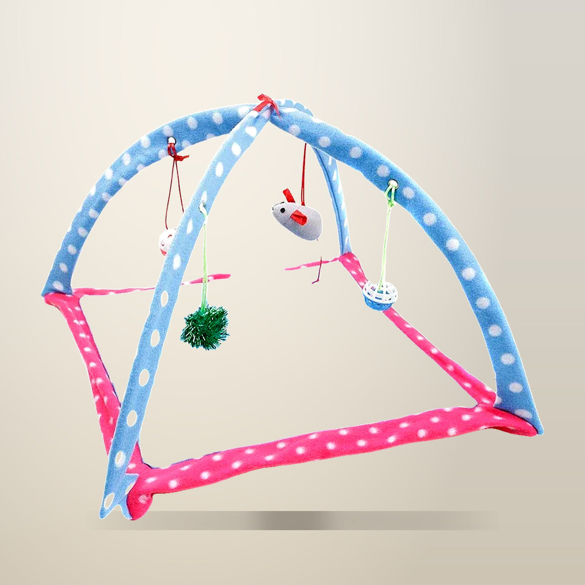 Breathable Pet Hammock Cat Bed, 45 x 45 x 45 cm, on a plain cream background