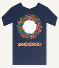 Bright Retro Leaf Wreath Personalised Kids Tee and Baby Bodysuit