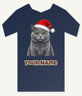 British Shorthair Christmas Personalised Kids Tee and Baby Bodysuit