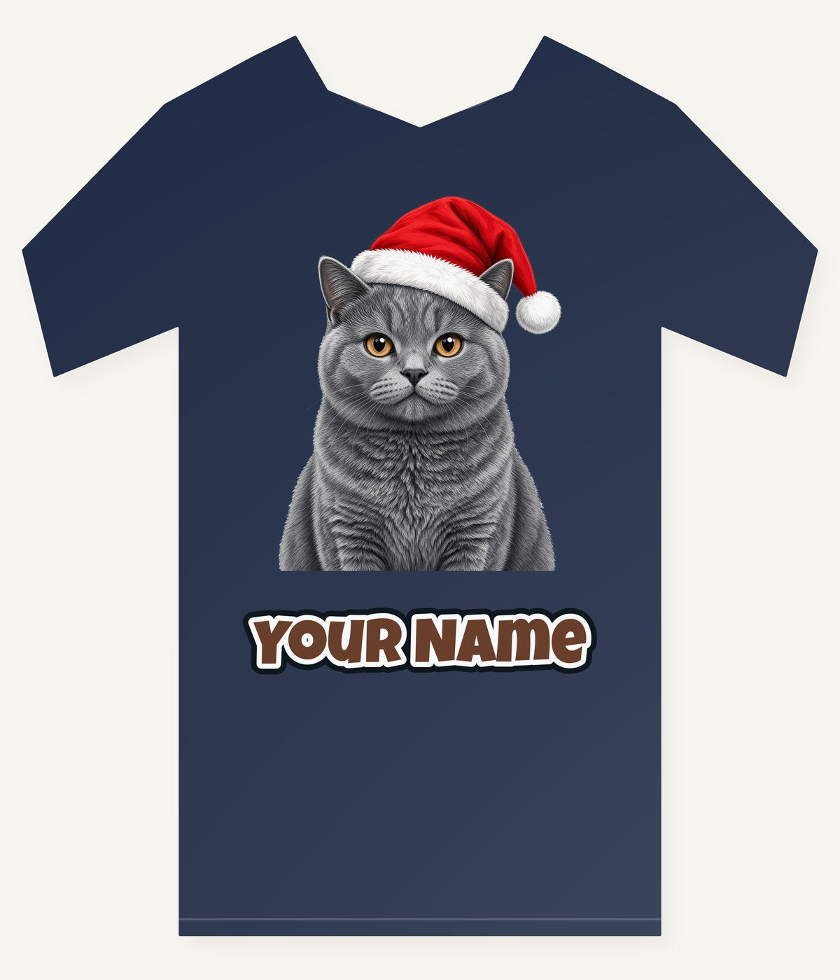 British Shorthair Christmas Personalised Kids Tee and Baby Bodysuit