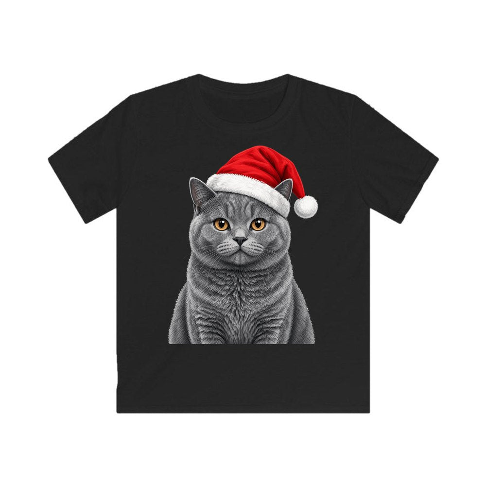 British Shorthair personalised kids Christmas tee in black