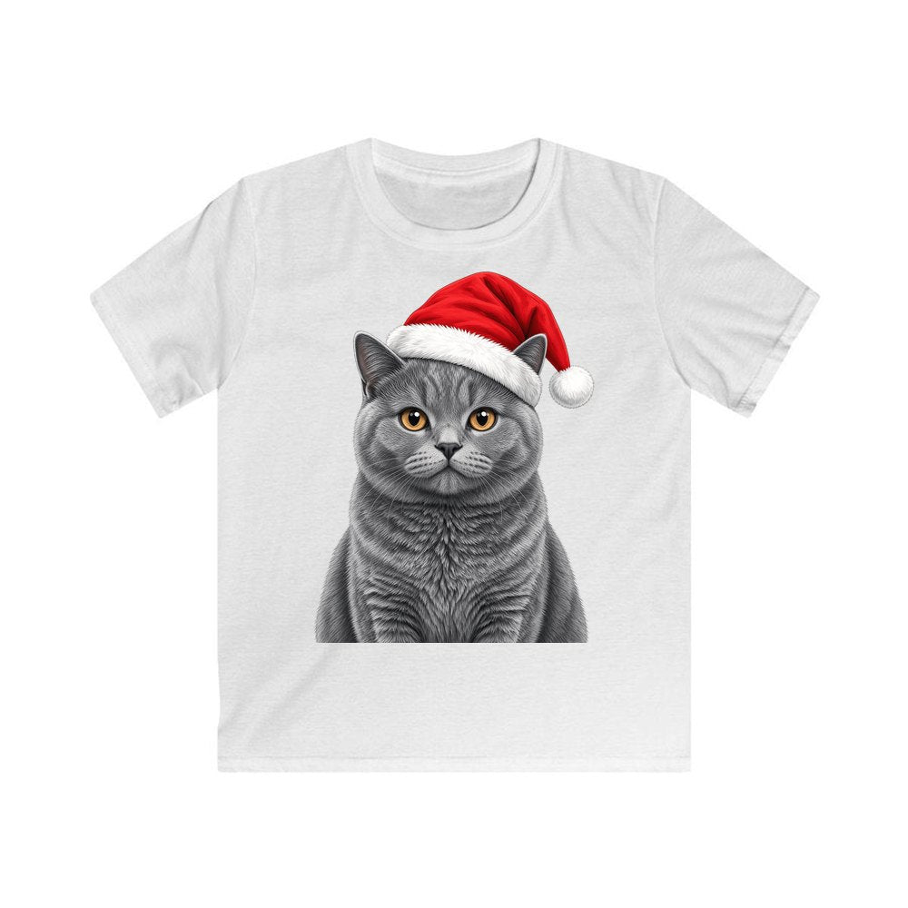 British Shorthair personalised kids Christmas tee in white
