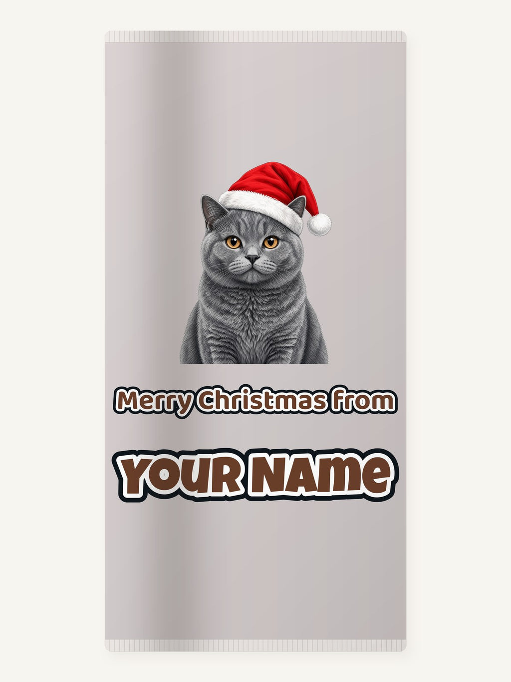 British Shorthair Christmas Personalised Beach Towel