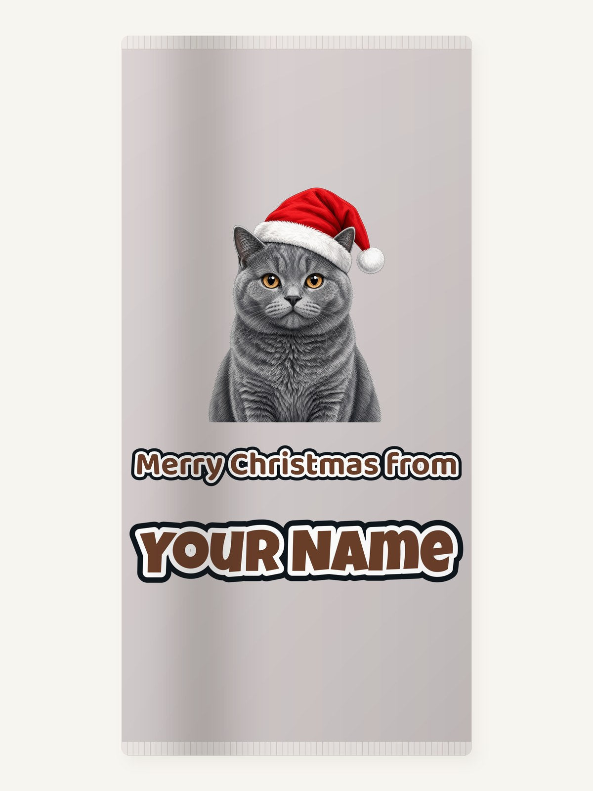 British Shorthair Christmas Personalised Beach Towel