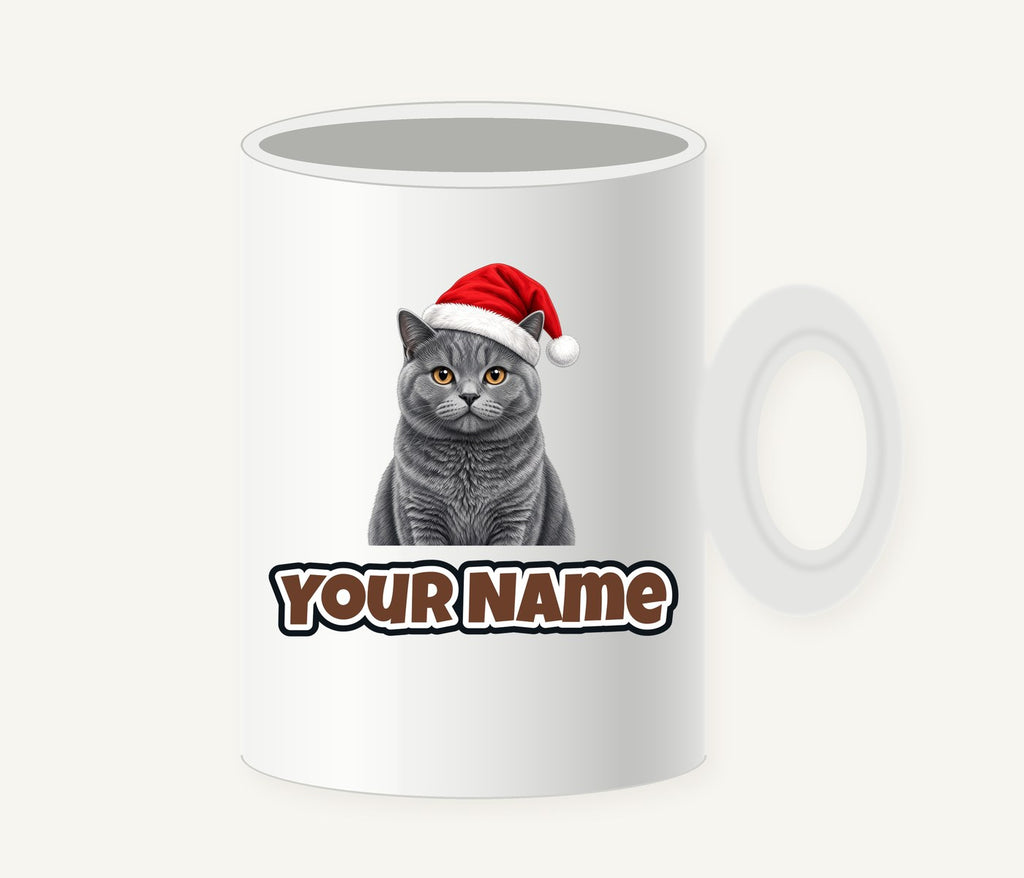British Shorthair Christmas Personalised Christmas Mug