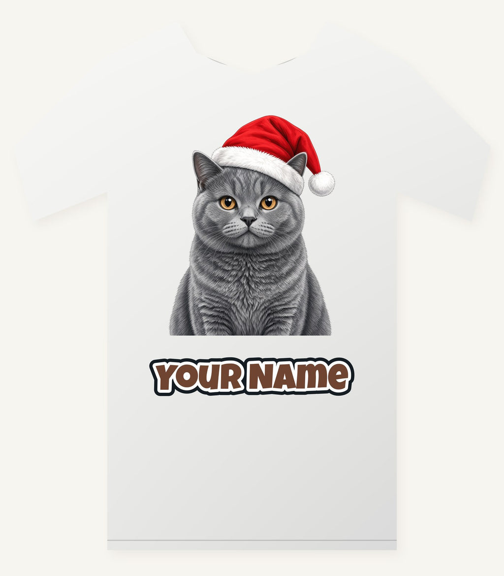 British Shorthair Christmas Personalised Christmas T-Shirt and Hoodie