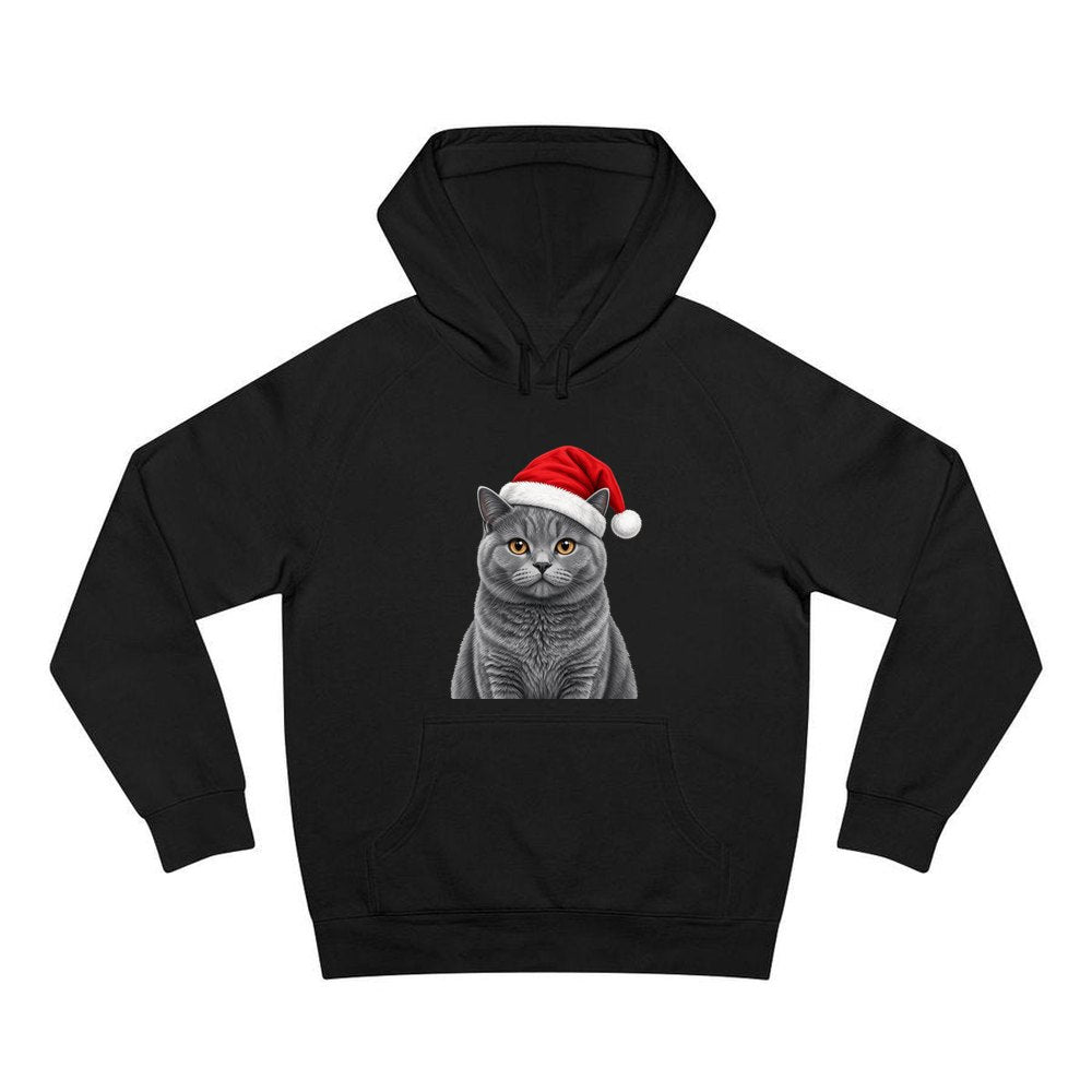 British Shorthair personalised Christmas hoodie in black