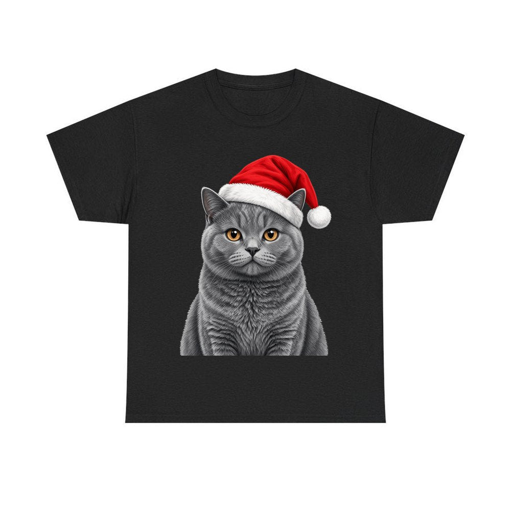 British Shorthair personalised Christmas T-shirt in black