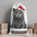 British Shorthair Christmas Personalised Santa Sack