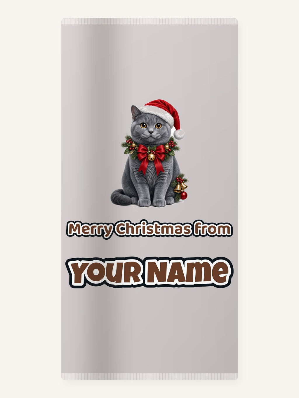 British Shorthair with Holly Personalised Beach Towel