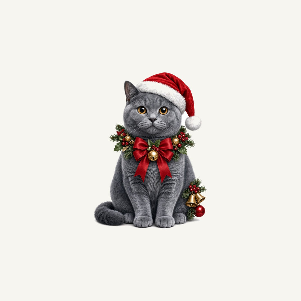 British Shorthair with Holly Personalised Christmas Mug