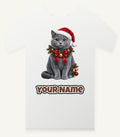 British Shorthair with Holly Personalised Christmas T-Shirt and Hoodie
