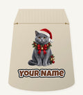 British Shorthair with Holly Personalised Santa Sack