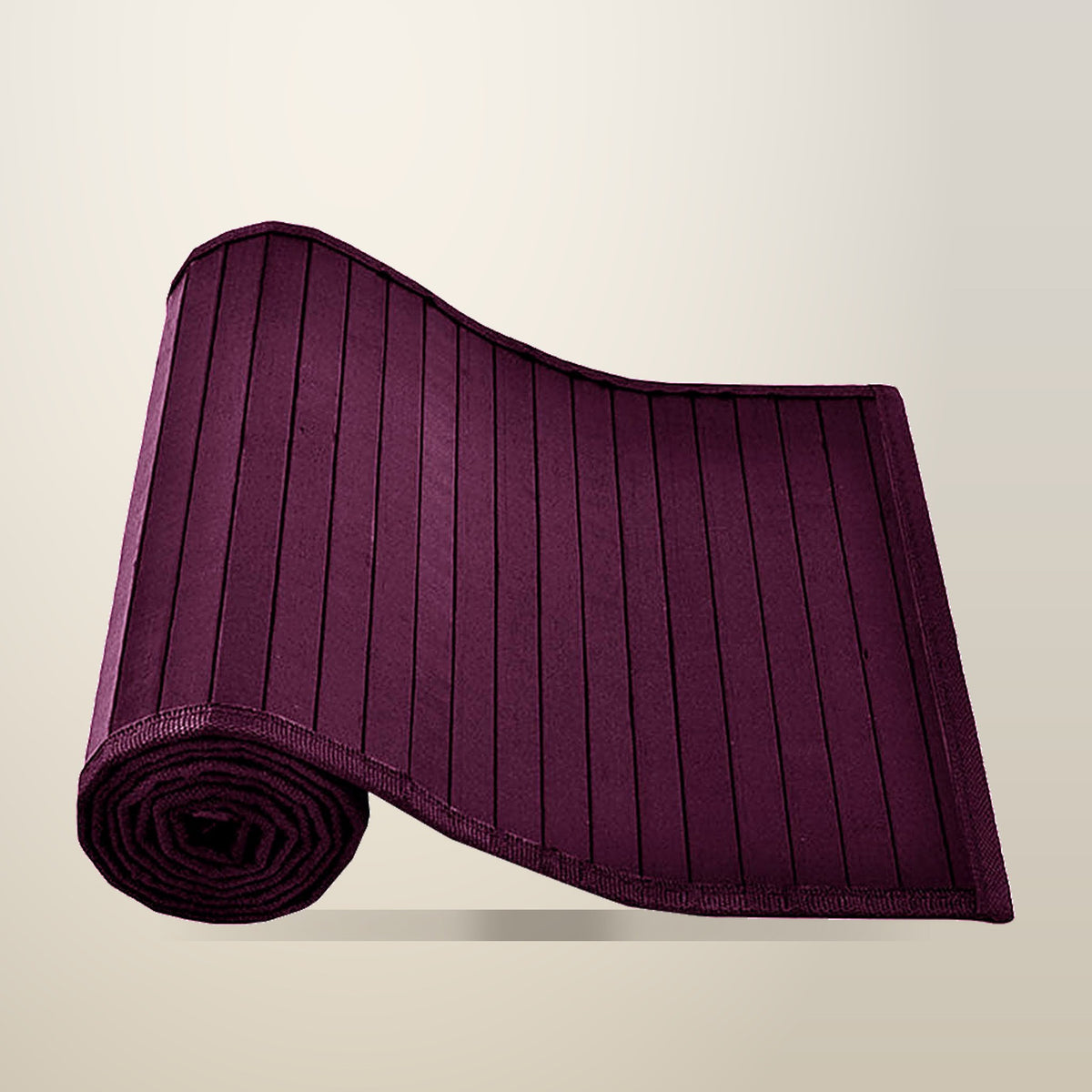 Broad Slat Bamboo Table Runner, 140 x 33 cm, on a plain cream background