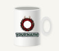 Buffalo Plaid Antler Wreath Personalised Christmas Mug