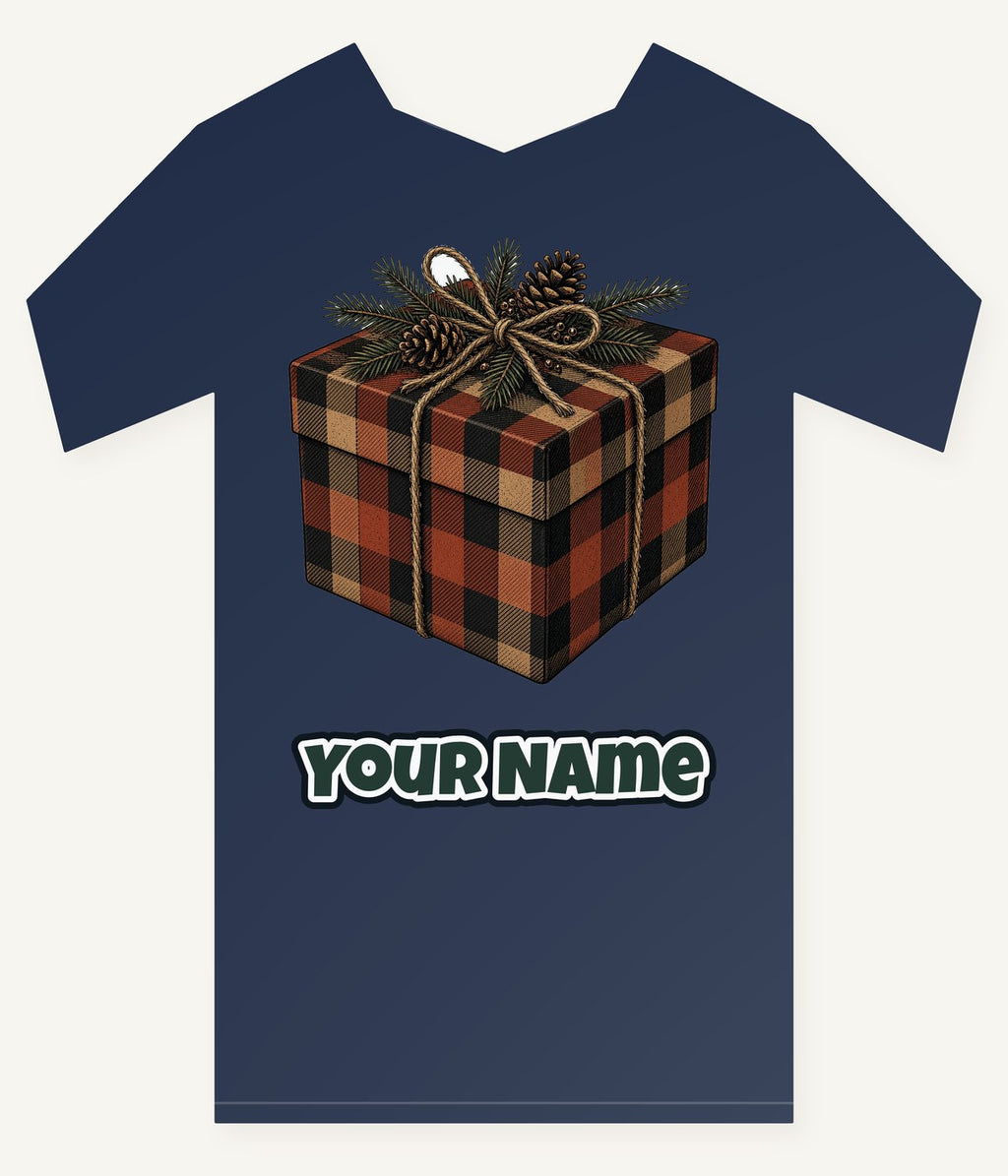 Buffalo Plaid Gift Box Personalised Kids Tee and Baby Bodysuit