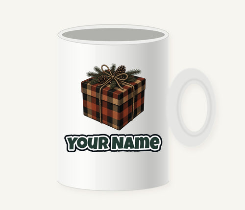 Buffalo Plaid Gift Box Personalised Christmas Mug