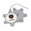 Buffalo Plaid Gift Box Personalised Pewter Christmas Ornament