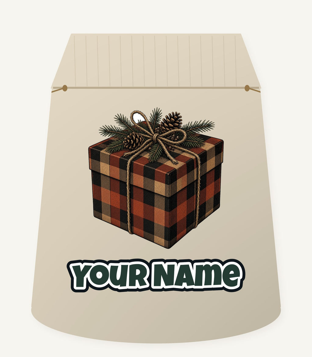 Buffalo Plaid Gift Box Personalised Santa Sack