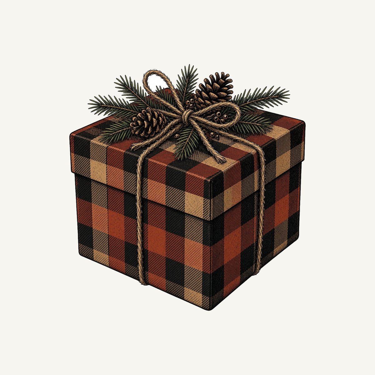 Buffalo Plaid Gift Box Personalised Santa Sack