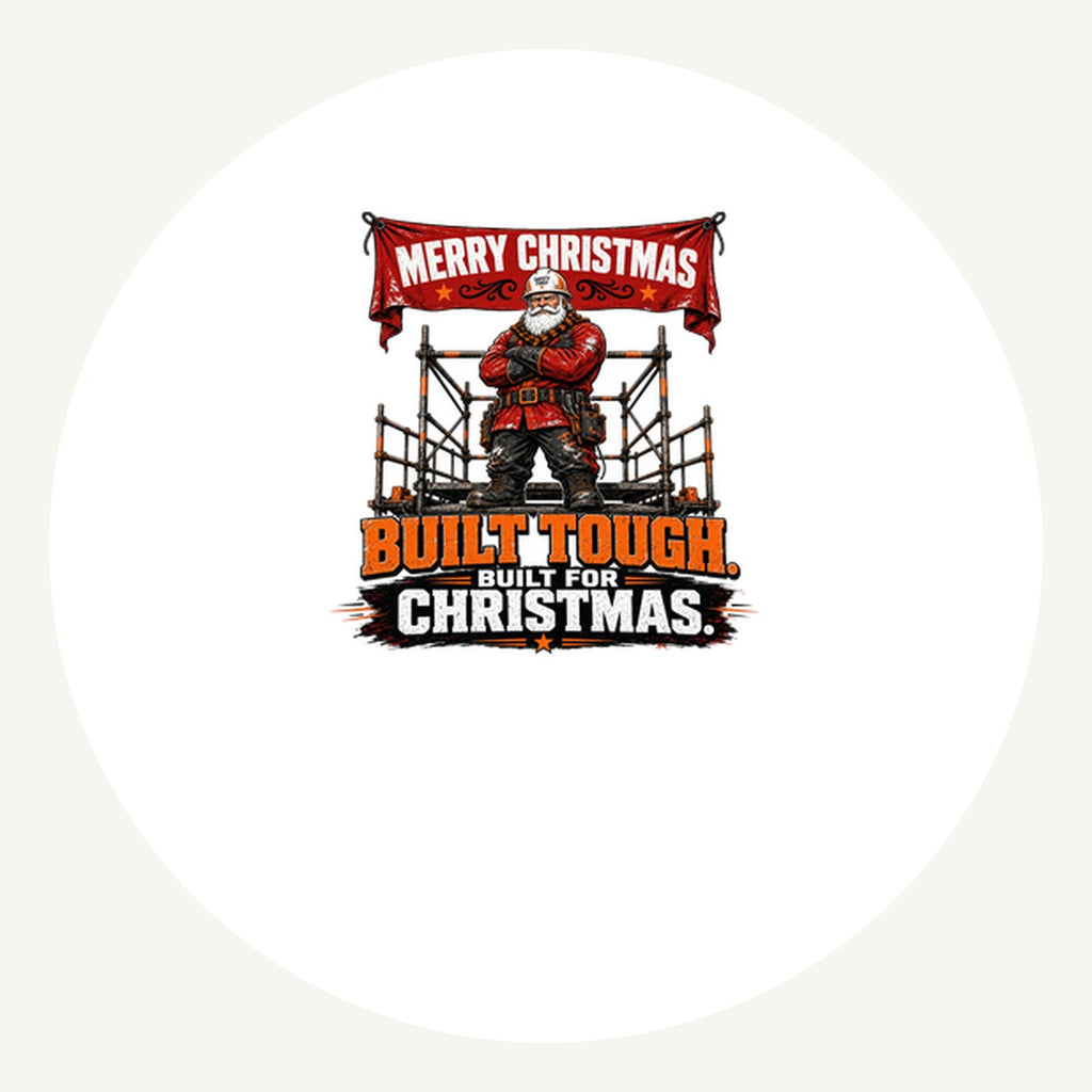 Built Tough Tradie Santa Personalised Pewter Christmas Ornament