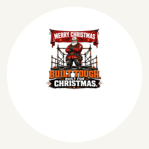 Built Tough Tradie Santa Personalised Pewter Christmas Ornament
