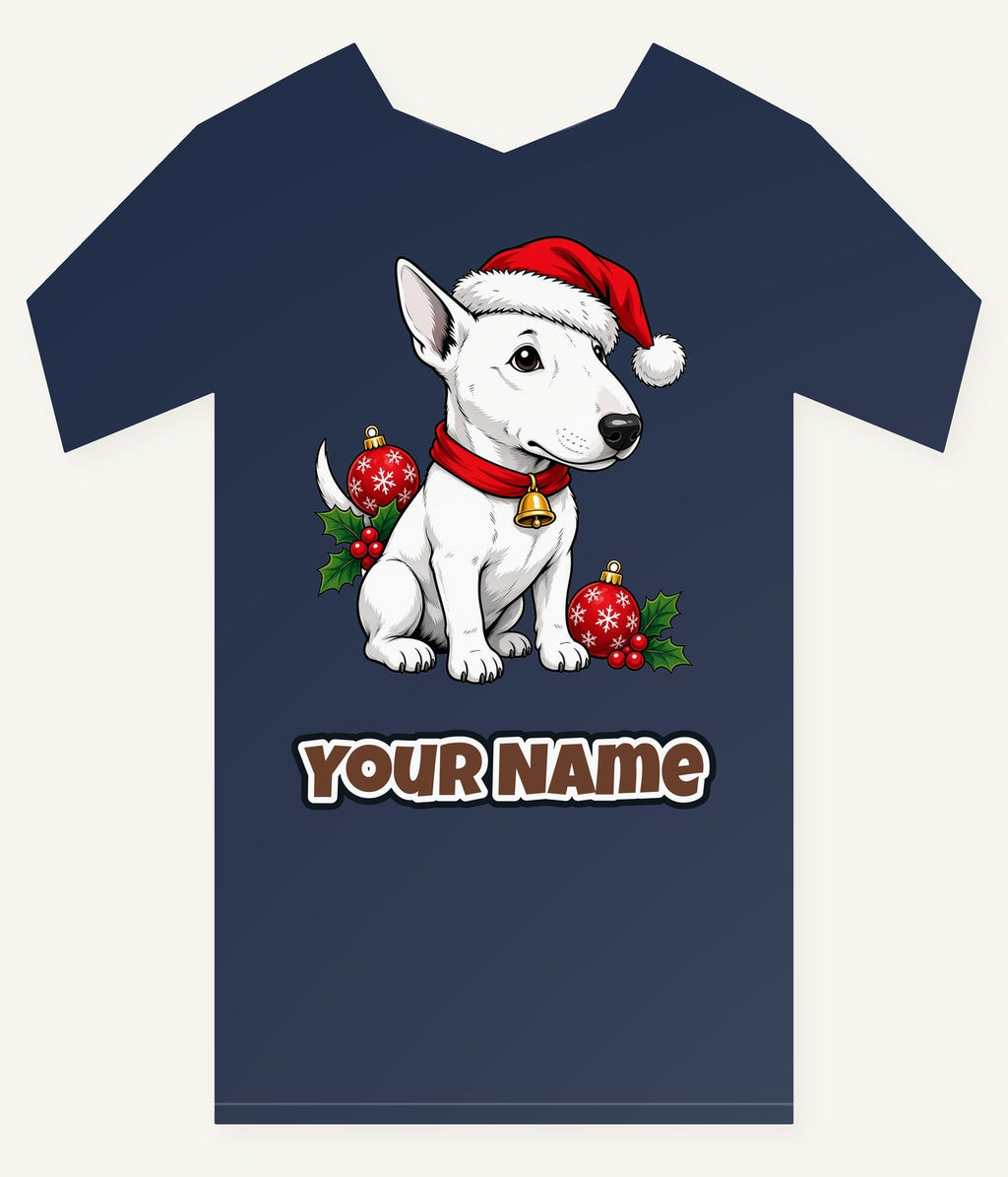 Bull Terrier Christmas Personalised Kids Tee and Baby Bodysuit