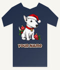 Bull Terrier Christmas Personalised Kids Tee and Baby Bodysuit