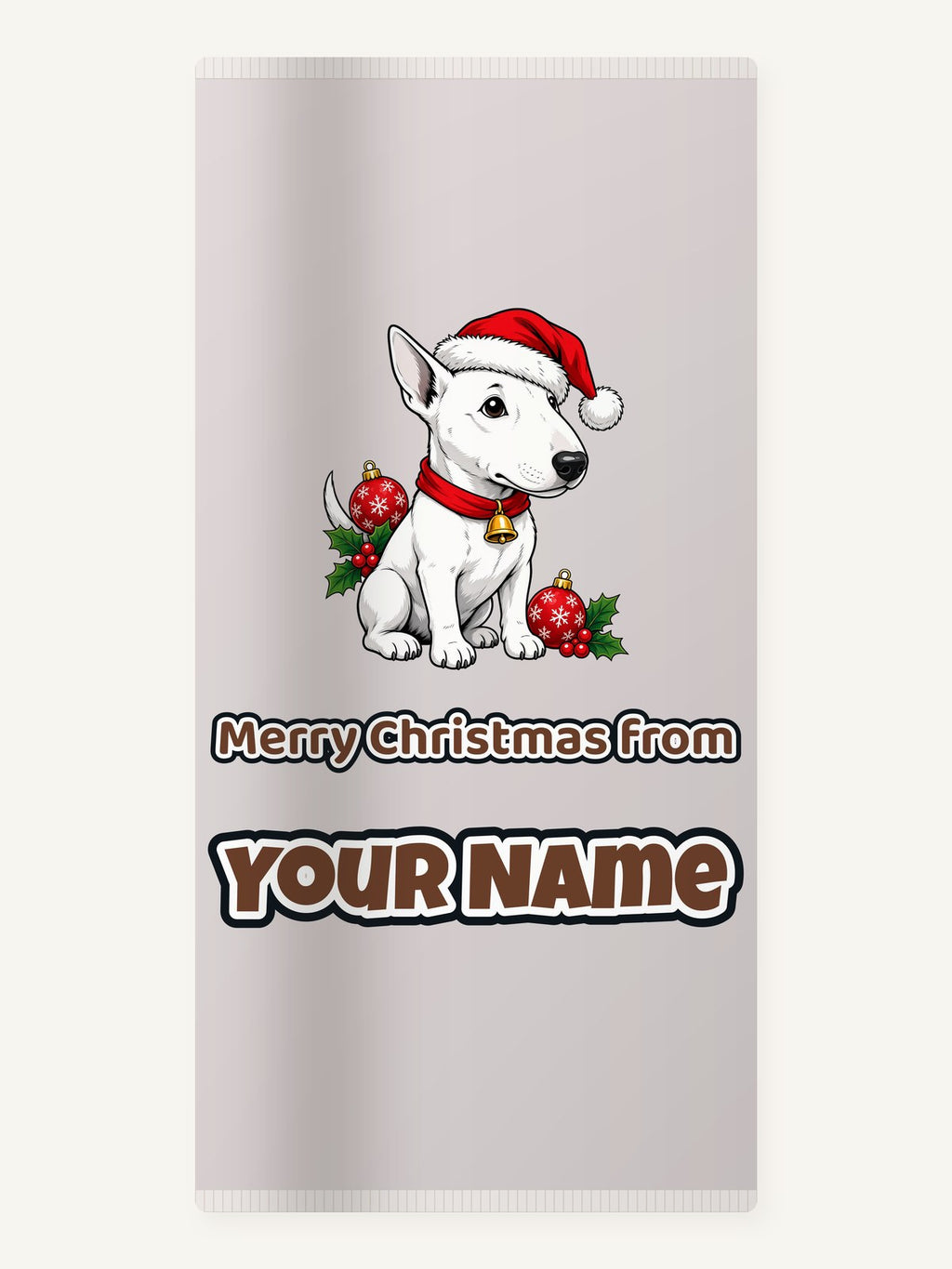 Bull Terrier Christmas Personalised Beach Towel