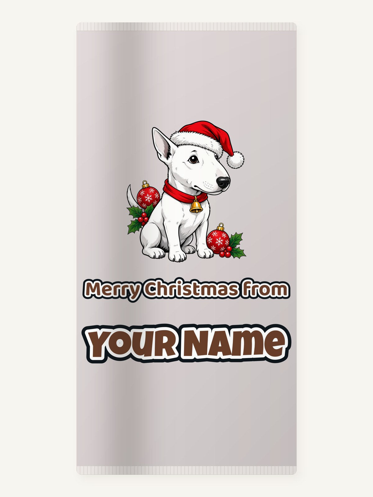 Bull Terrier Christmas Personalised Beach Towel