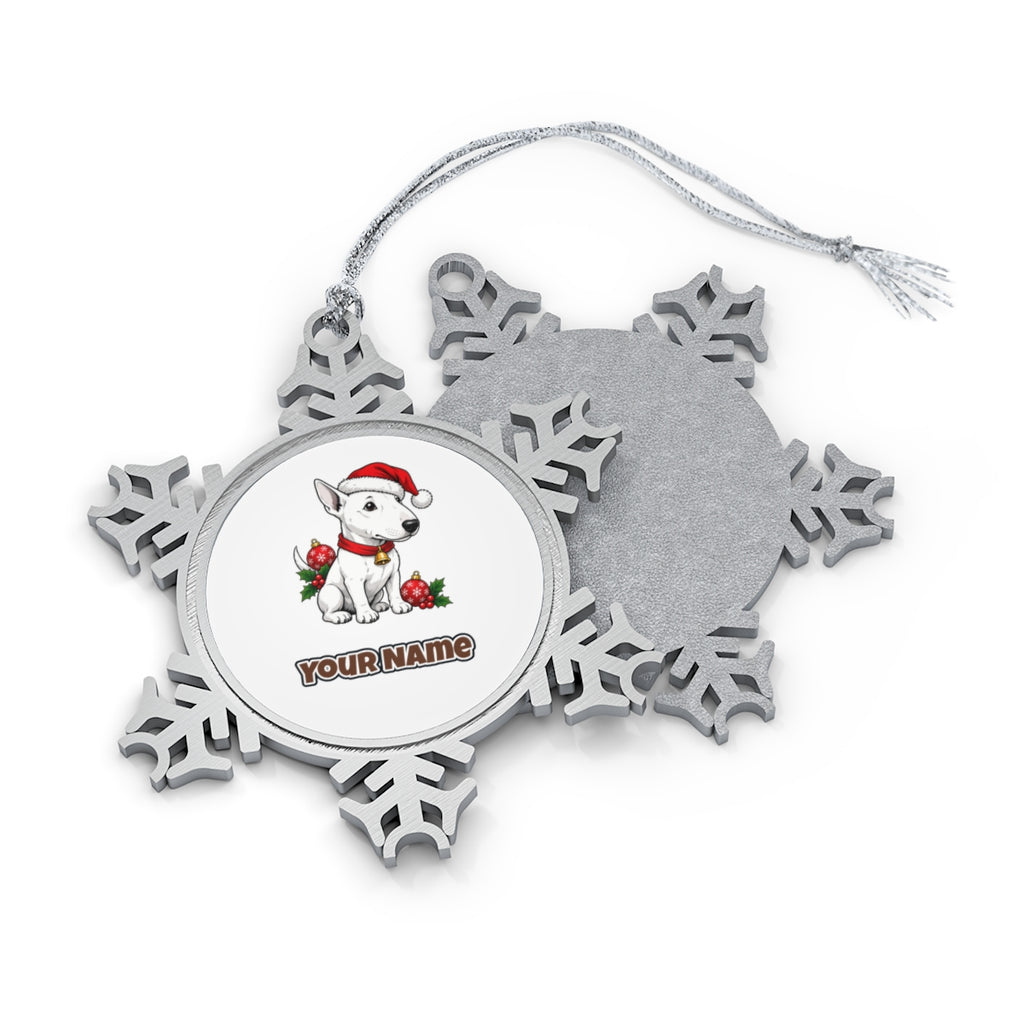 Bull Terrier Personalised Pewter Christmas Ornament