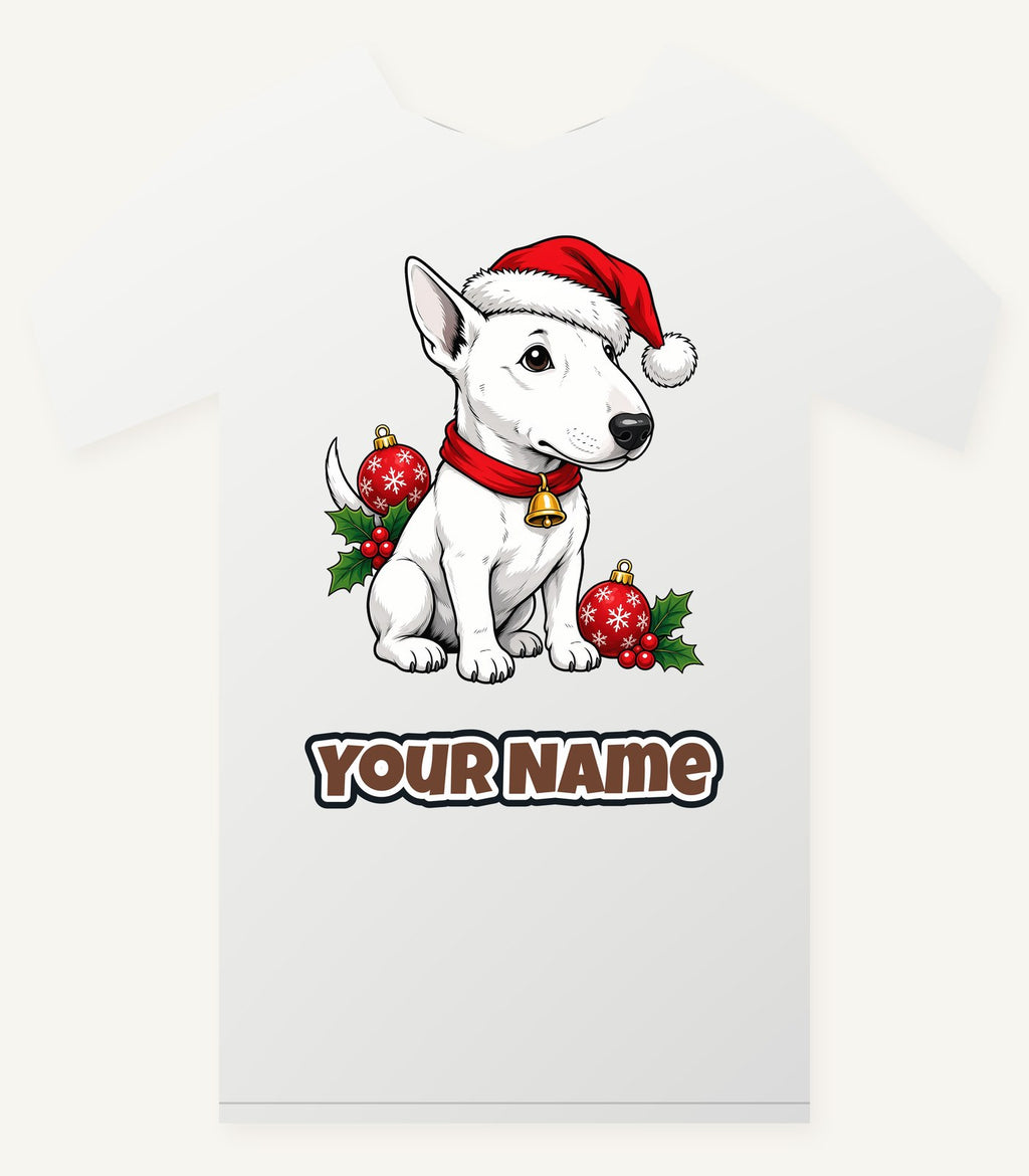 Bull Terrier Christmas Personalised Christmas T-Shirt and Hoodie