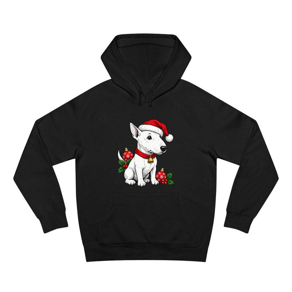Bull Terrier personalised Christmas hoodie in black