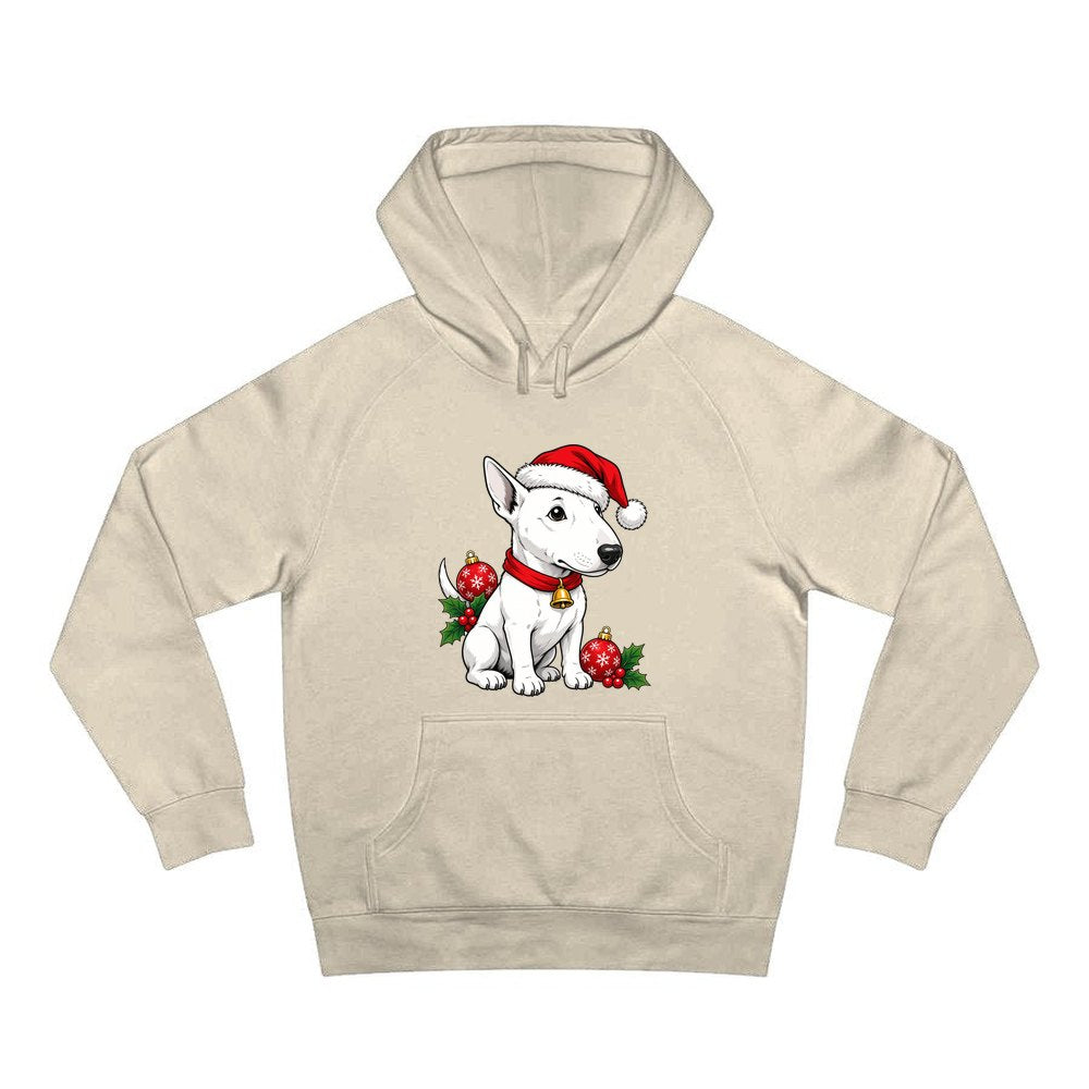 Bull Terrier personalised Christmas hoodie in sand