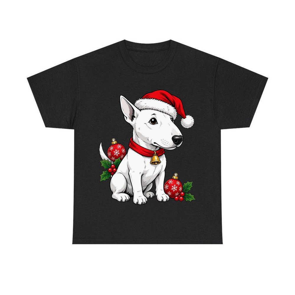 Bull Terrier personalised Christmas T-shirt in black