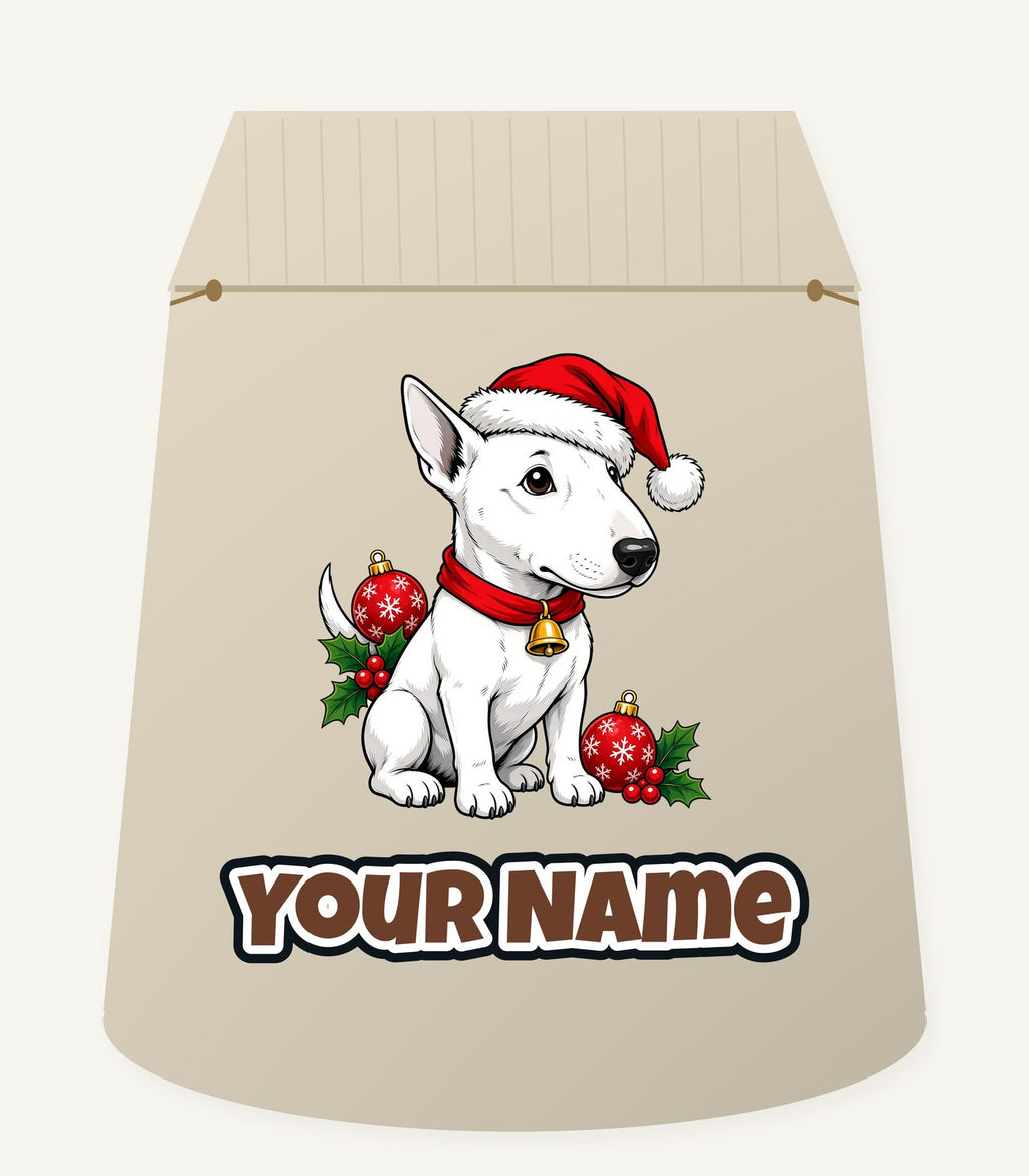 Bull Terrier Christmas Personalised Santa Sack