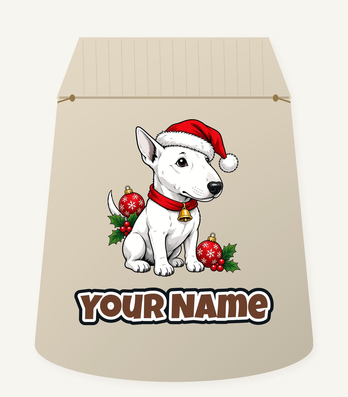 Bull Terrier Christmas Personalised Santa Sack