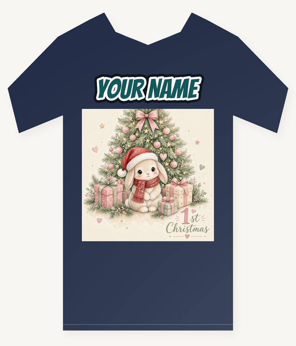 Bunny's First Christmas Personalised Kids and Baby Christmas Tee