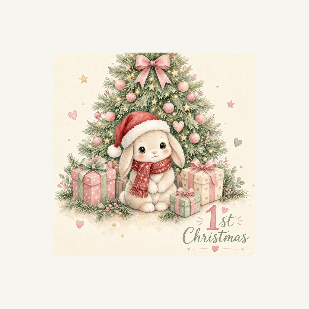 Bunny's First Christmas Personalised Kids and Baby Christmas Tee