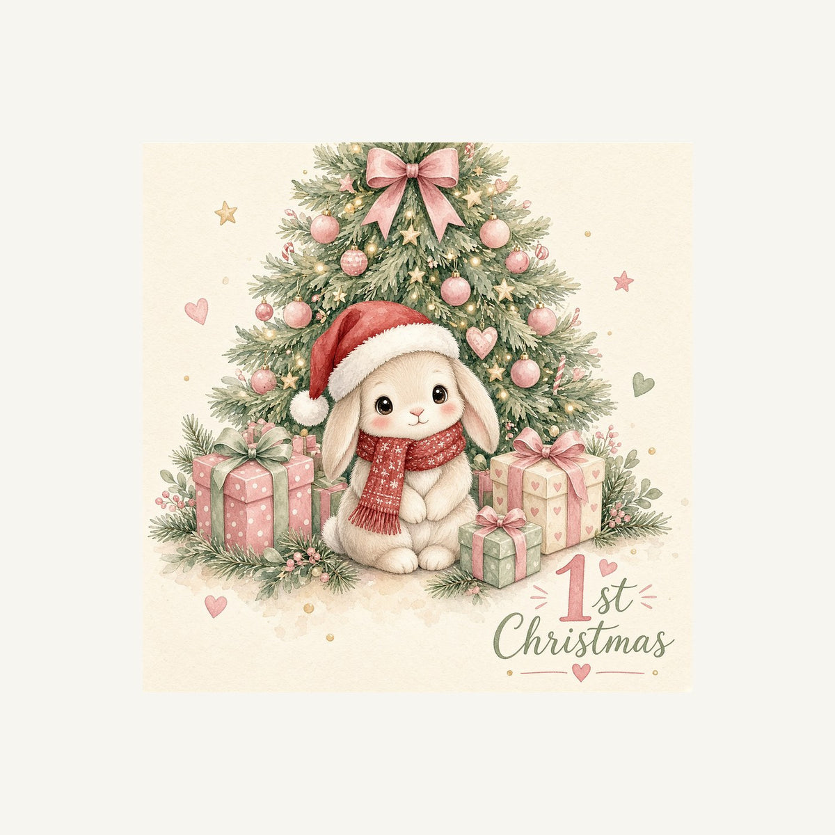 Bunny's First Christmas Personalised Kids and Baby Christmas Tee