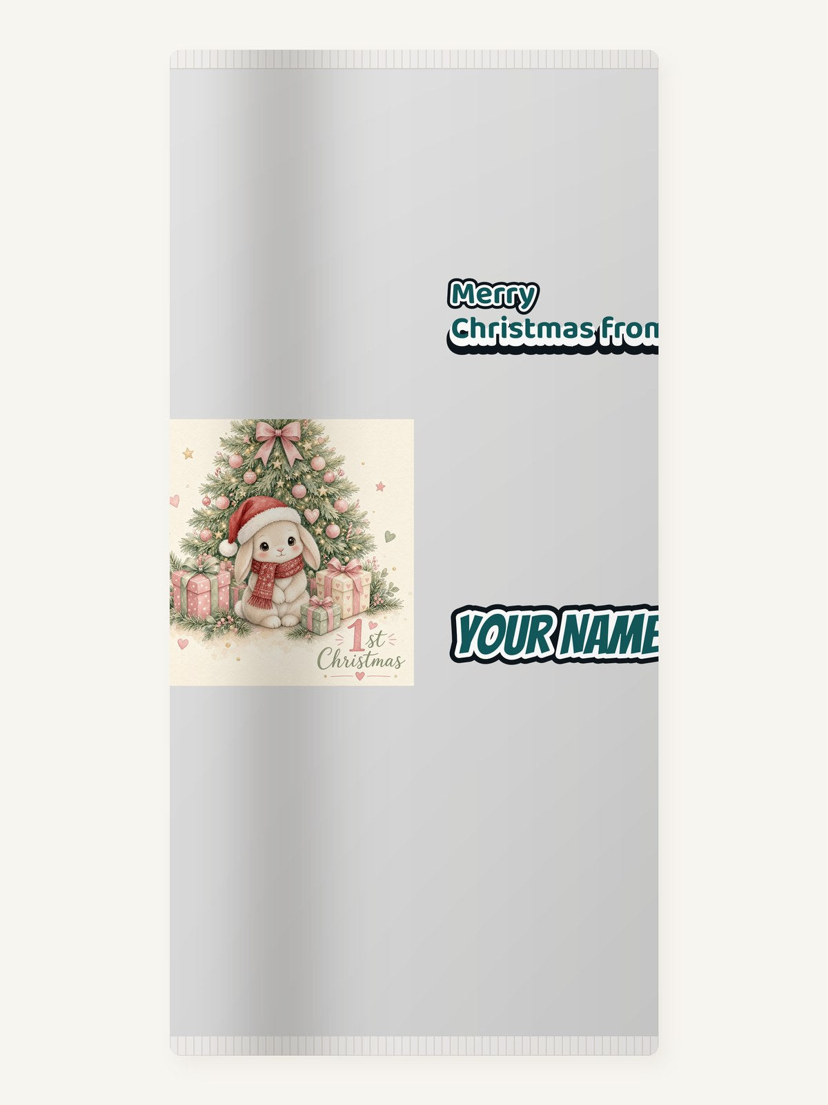 Bunny's First Christmas Personalised Beach Towel