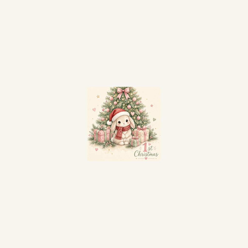 Bunny's First Christmas Personalised Beach Towel