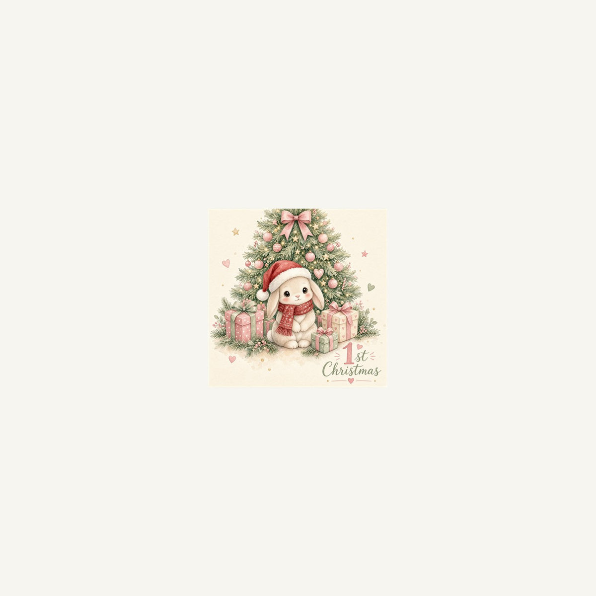 Bunny's First Christmas Personalised Beach Towel