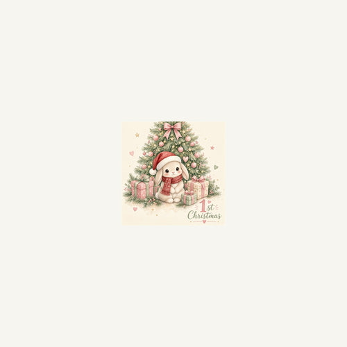 Bunny's First Christmas Personalised Beach Towel