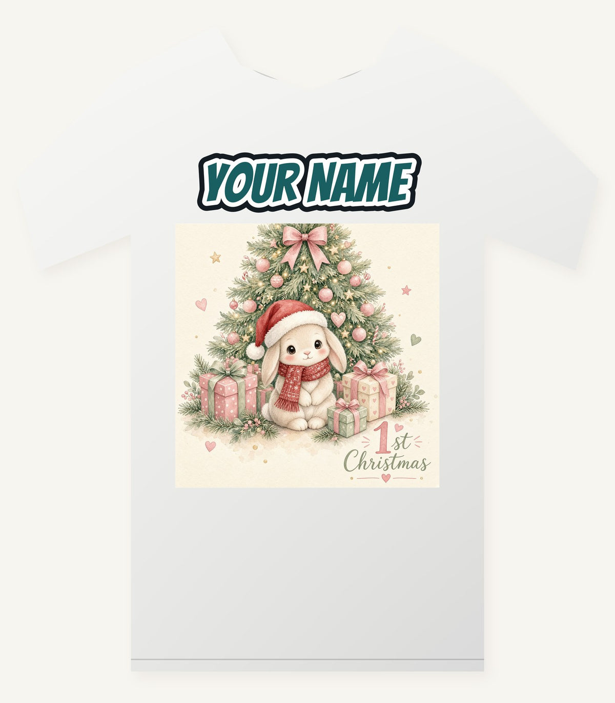 Bunny's First Christmas Personalised Christmas T-Shirt and Hoodie