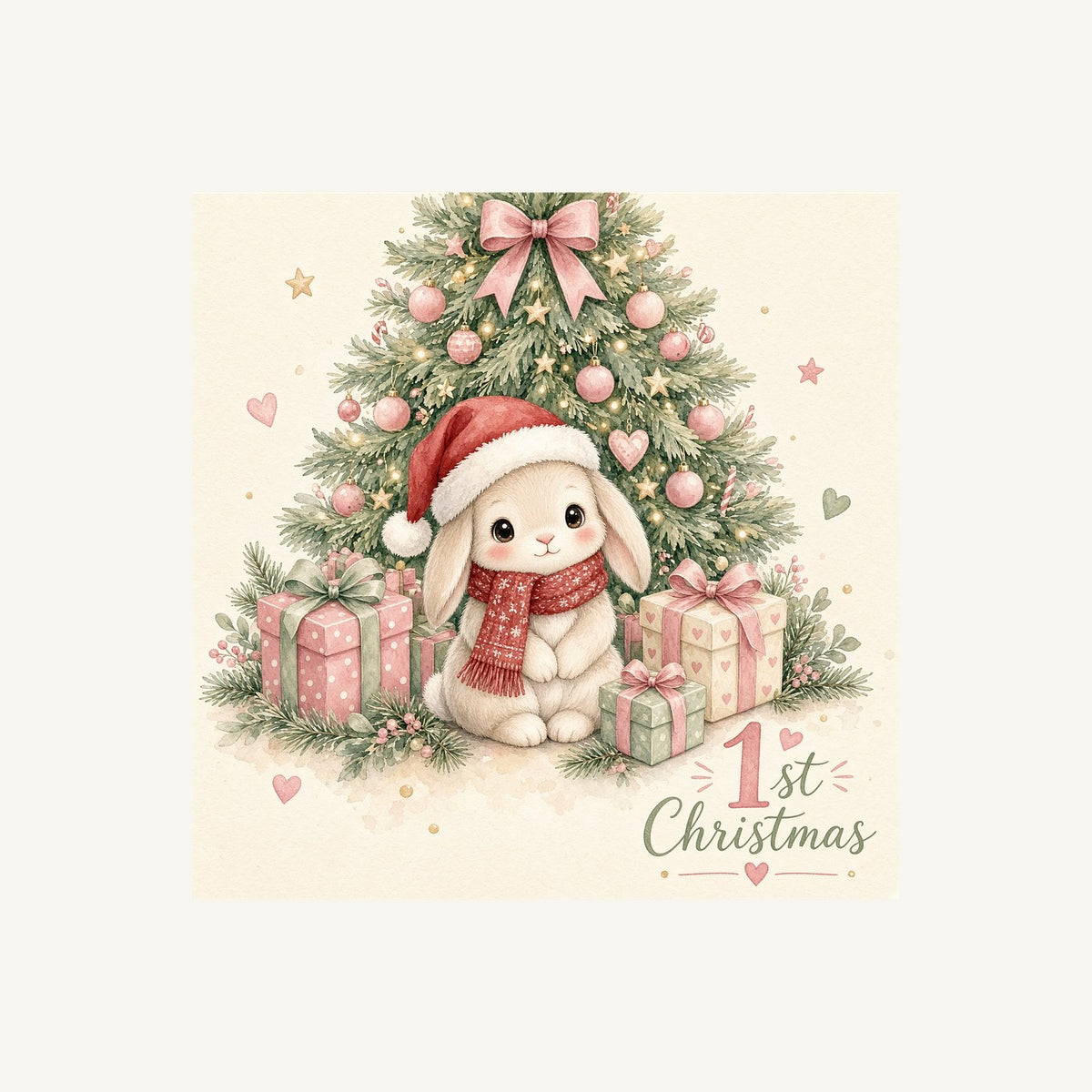 Bunny's First Christmas Personalised Christmas T-Shirt and Hoodie