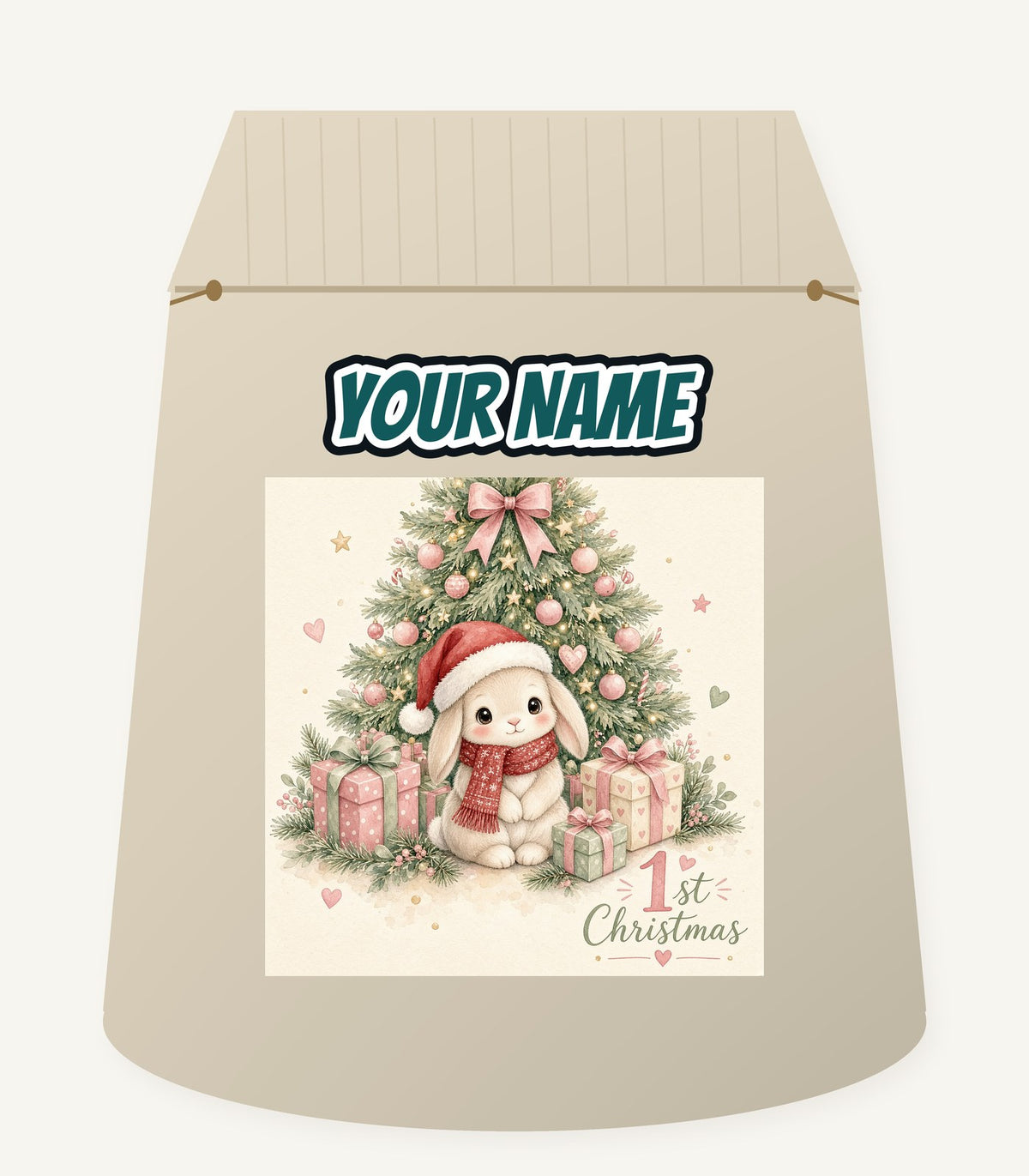 Bunny's First Christmas Personalised Santa Sack