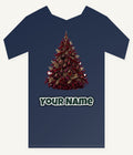 Burgundy Christmas Tree Personalised Kids Tee and Baby Bodysuit