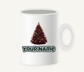 Burgundy Christmas Tree Personalised Christmas Mug